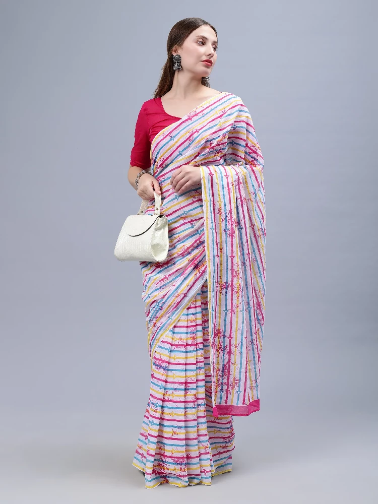 Printed Malmal Cotton Pink Saree-5.webp